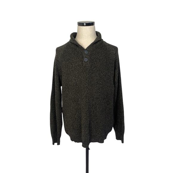 NWT Flag & Anthem Green Pullover Sweater Mens Size Medium Buttons Cozy Fisherman - Picture 1 of 8